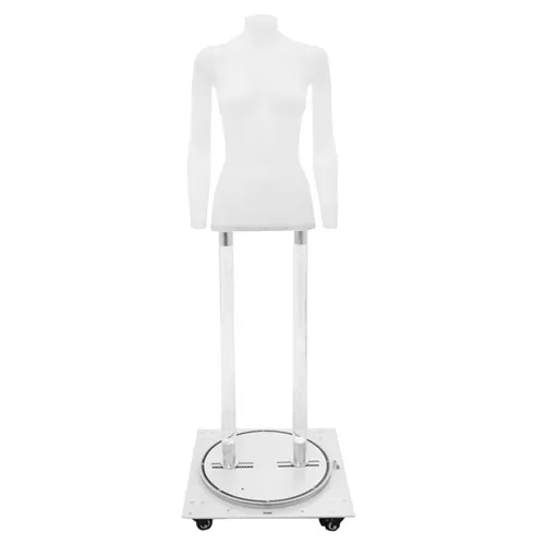 Busto donna/A per foto internet e-commerce opale con base con ruote