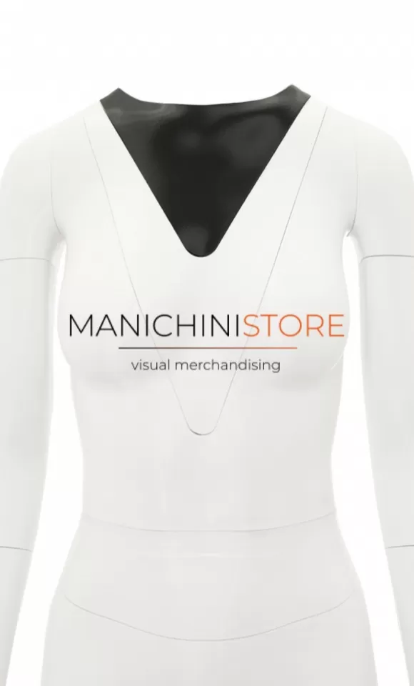 Accessorio scollo a V nero per manichini e-commerce serie F