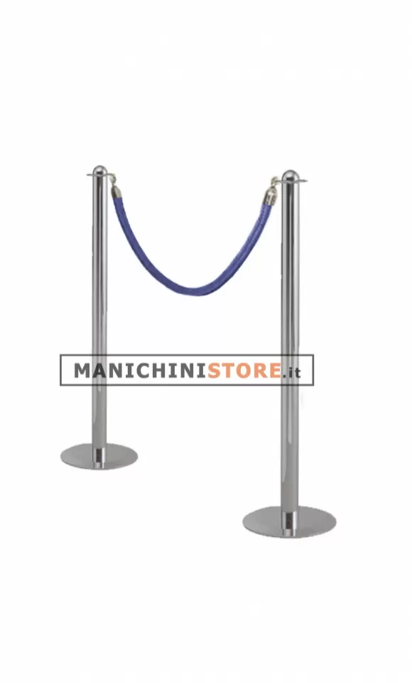 Colonnine segna percorso cromato con corda