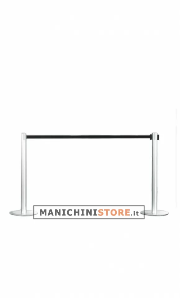 Colonnine segna percorso con nastro nero - argento