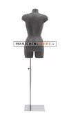 Busto donna con gambe rivestito in cartapesta Antracite