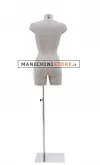 Busto donna con gambe rivestito in cartapesta Cemento