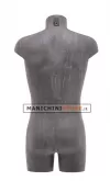 Busto uomo da banco con gambe rivestito in cartapesta Antracite