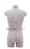 Busto uomo da banco con gambe rivestito in cartapesta Cemento