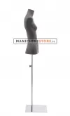 Busto donna rivestito in cartapesta Antracite con base