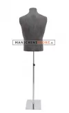 Busto uomo rivestito in cartapesta Antracite con base
