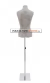 Busto donna rivestito in cartapesta Cemento con base