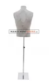 Busto uomo rivestito in cartapesta Cemento con base