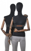 Manichino donna in tessuto Nero con braccia in legno