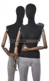 Manichino donna in tessuto Nero con braccia in legno