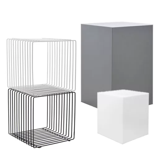 Cubo in filo ferro nero 40 cm