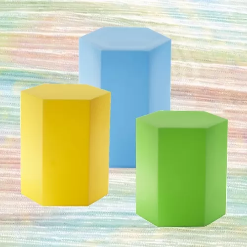 Cubo esagonale in plastica illuminabile 50