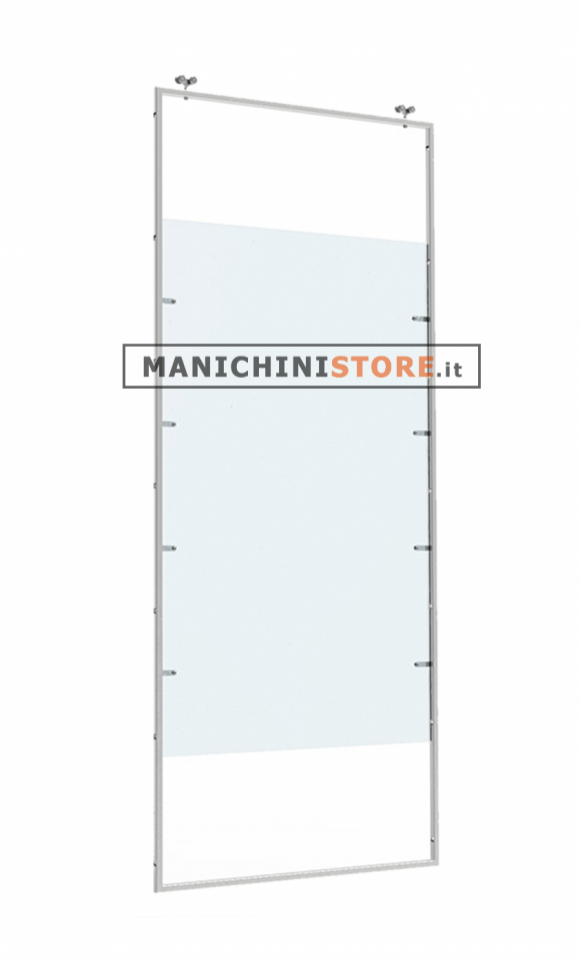 Ceiling protective partition plexiglass shield barrier cm 95 - chromed