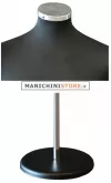 Busto uomo in tessuto Nero con base tonda Nera