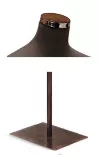 Busto donna in tessuto Testa di Moro con base quadra in metallo Vintage