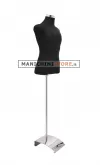 Busto componibile uomo nero con base in metallo