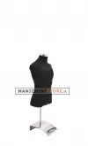 Busto componibile uomo nero da banco con base in metallo