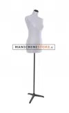 Busto donna tessuto Grigio Perlato con base treppiede nera