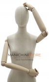 Manichino donna Linen con braccia in legno seduto