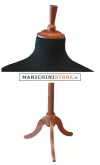 Busto donna in tessuto Nero con treppiede in noce
