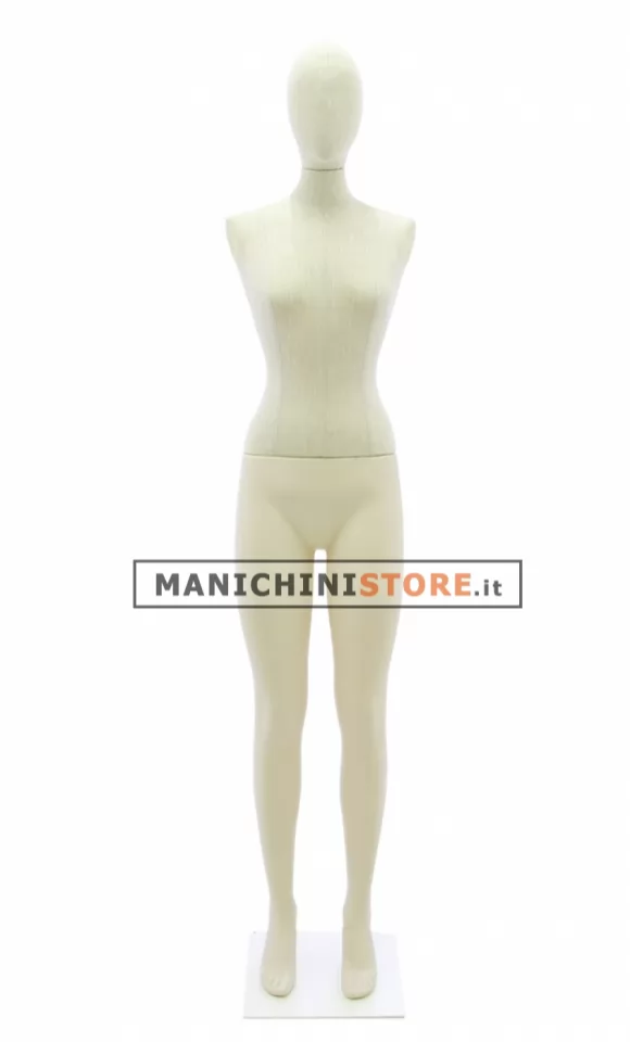 Manichino donna Plastic Linen testa uovo senza braccia
