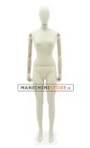 Manichino donna Plastic Linen con braccia in legno
