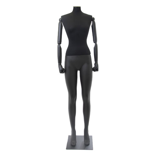 Manichino donna Plastic Lycra con braccia in legno senza testa