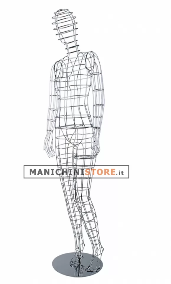 Manichino donna in filo cromato