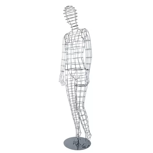 Manichino donna in filo cromato