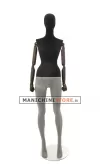 Manichino donna in tessuto Nero con braccia in legno