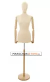 Busto donna lycra avorio con braccia legno