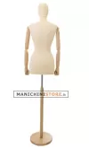 Busto donna lycra avorio con braccia legno