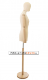Busto donna lycra avorio con braccia legno
