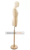 Busto donna lycra avorio con braccia legno