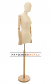 Busto donna lycra avorio con braccia legno
