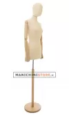 Busto donna lycra avorio con braccia legno