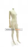 Manichino donna Plastic Linen con braccia in legno senza testa