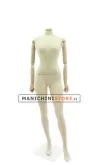 Manichino donna Plastic Linen con braccia in legno senza testa