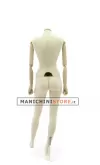 Manichino donna Plastic Linen con braccia in legno senza testa