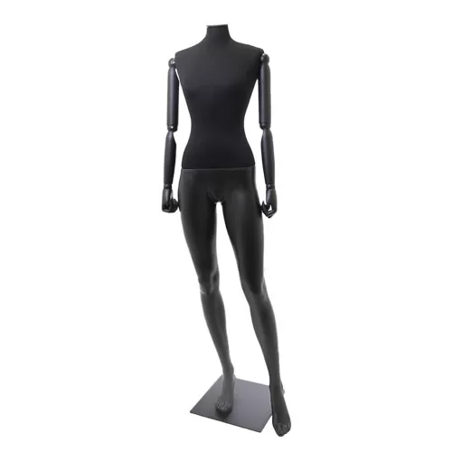 Manichino donna Plastic Lycra con braccia in legno senza testa