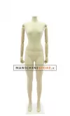 Manichino donna Plastic Linen con braccia in legno senza testa