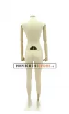 Manichino donna Plastic Linen con braccia in legno senza testa