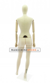 Manichino donna Plastic Linen con braccia in legno