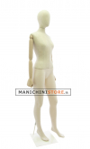 Manichino donna Plastic Linen con braccia in legno
