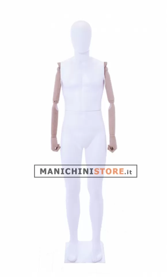 Manichino uomo Ecowood con braccia in legno
