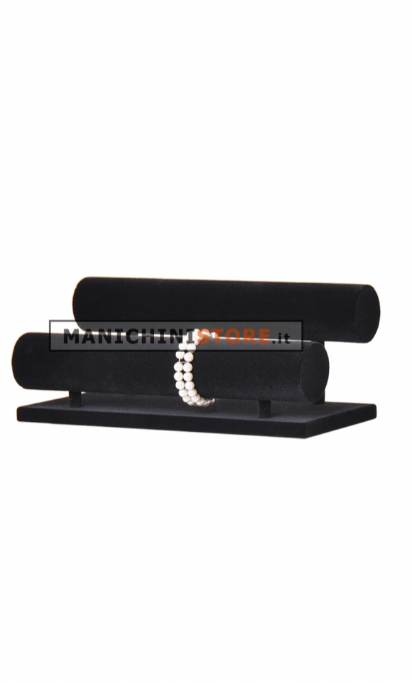 Hotgod Espositore Per Collane E Bracciali In Velluto Nero – Porta Gioielli Da Tavolo 30x37 Cm – Capacità 17 Collane