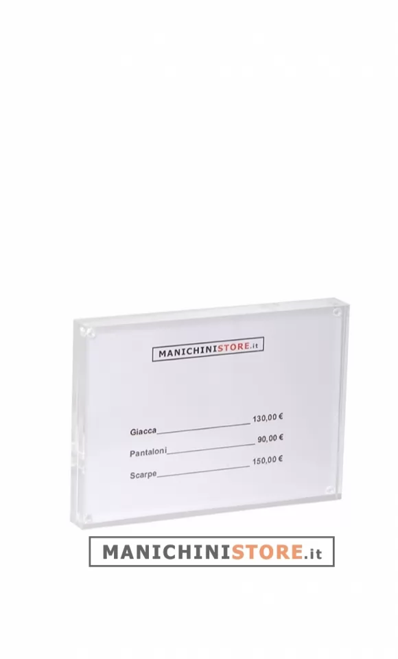 Porta prezzi in plexiglass grande