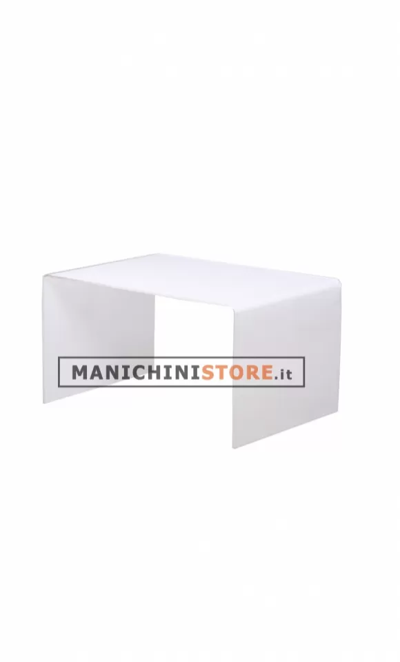 Tavolo espositore in Plexiglass bianco H 20 cm