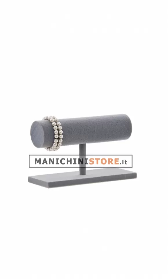 Espositore L20 per bracciali singolo in velluto grigio chiaro