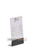 segnaprezzo con piego e plexiglas trasparente